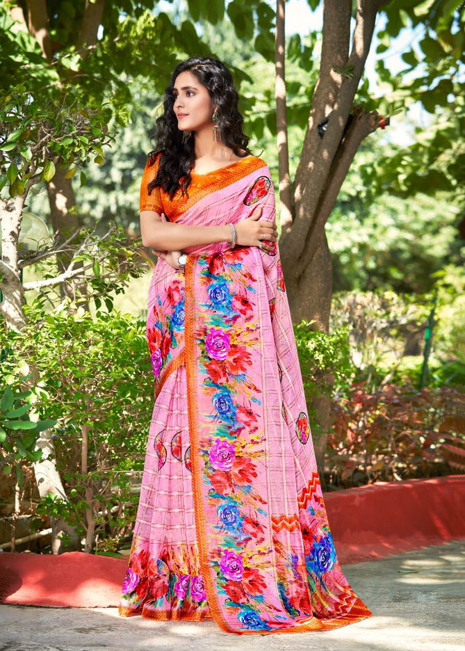 Shreyans Gaza Cheks 2 Regular Wear Wholesale Printed Sarees